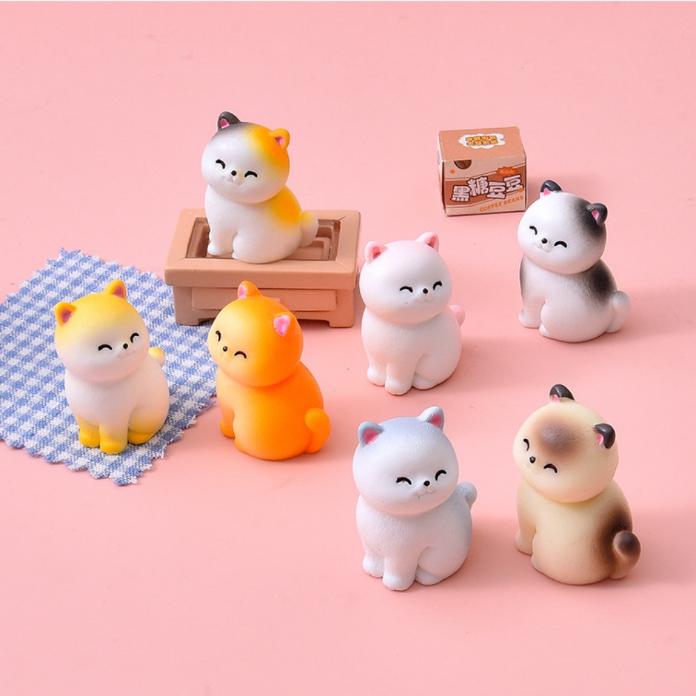 8pc Cute Smile Cat Small Anima - Bonsai Garden Miniature 评论和价格