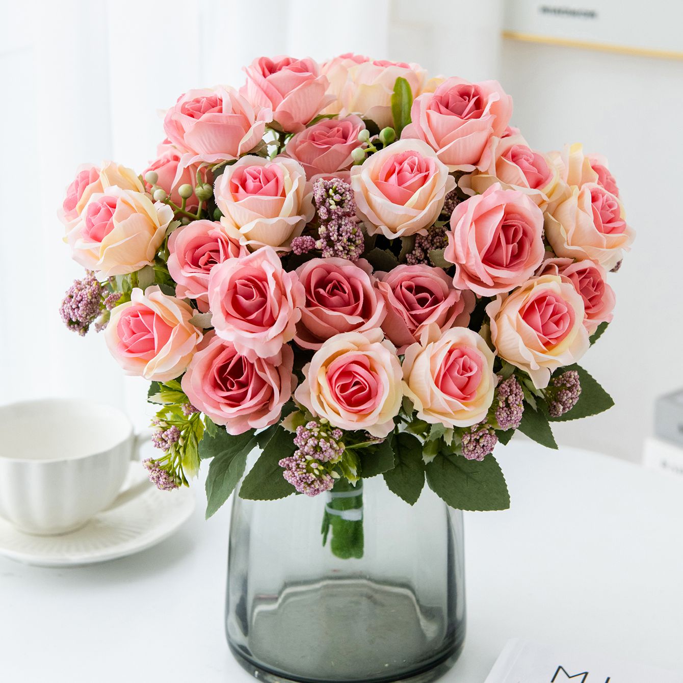 Artificial Flower Silk Rose Fe - Bonsai Garden Gift 评论和价格