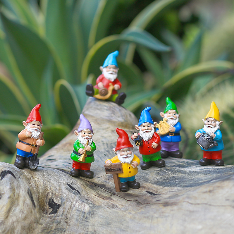 7Pcs/Set Miniature Funny Gnome - Bonsai Garden Gift 评论和价格