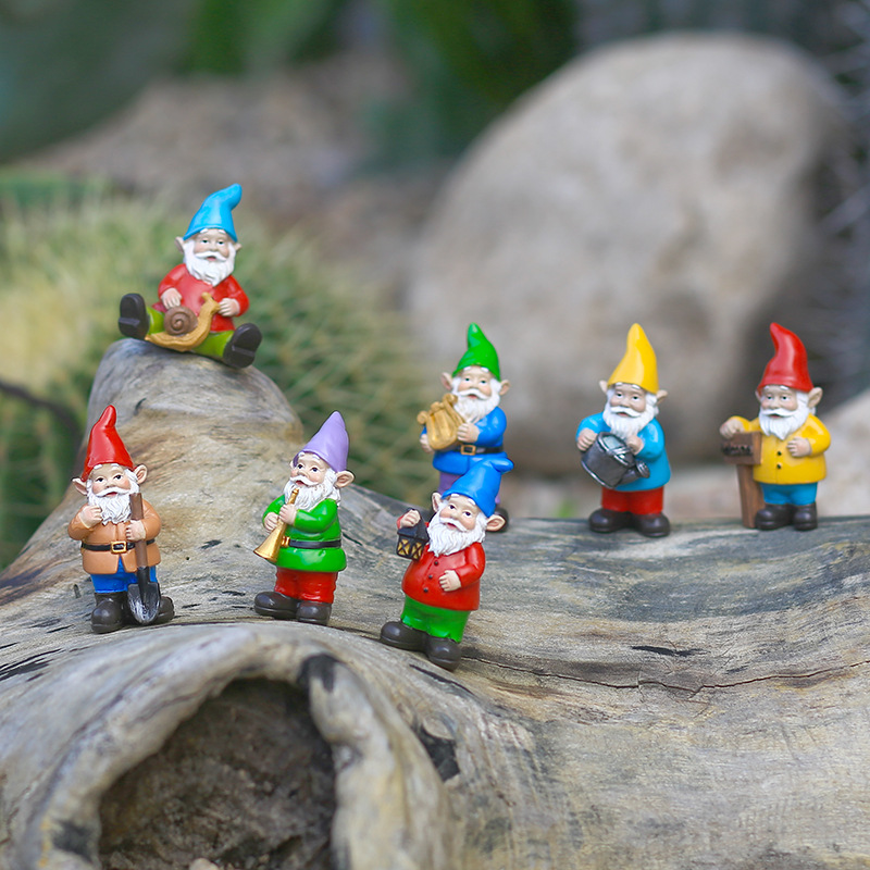 7Pcs/Set Miniature Funny Gnome - Bonsai Garden Gift 评论和价格