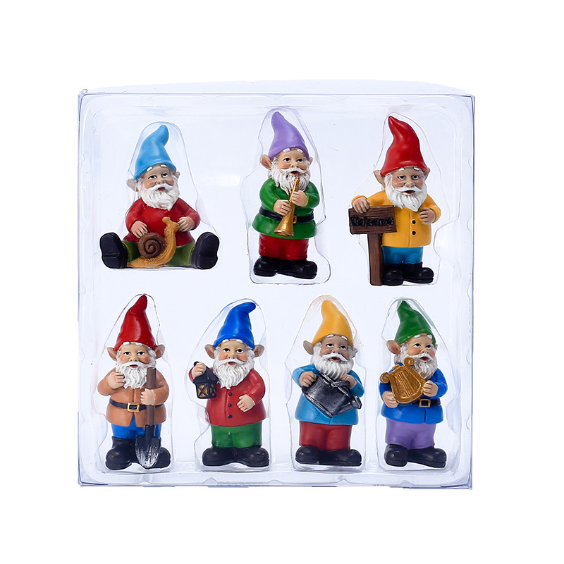 7Pcs/Set Miniature Funny Gnome - Bonsai Garden Gift 评论和价格