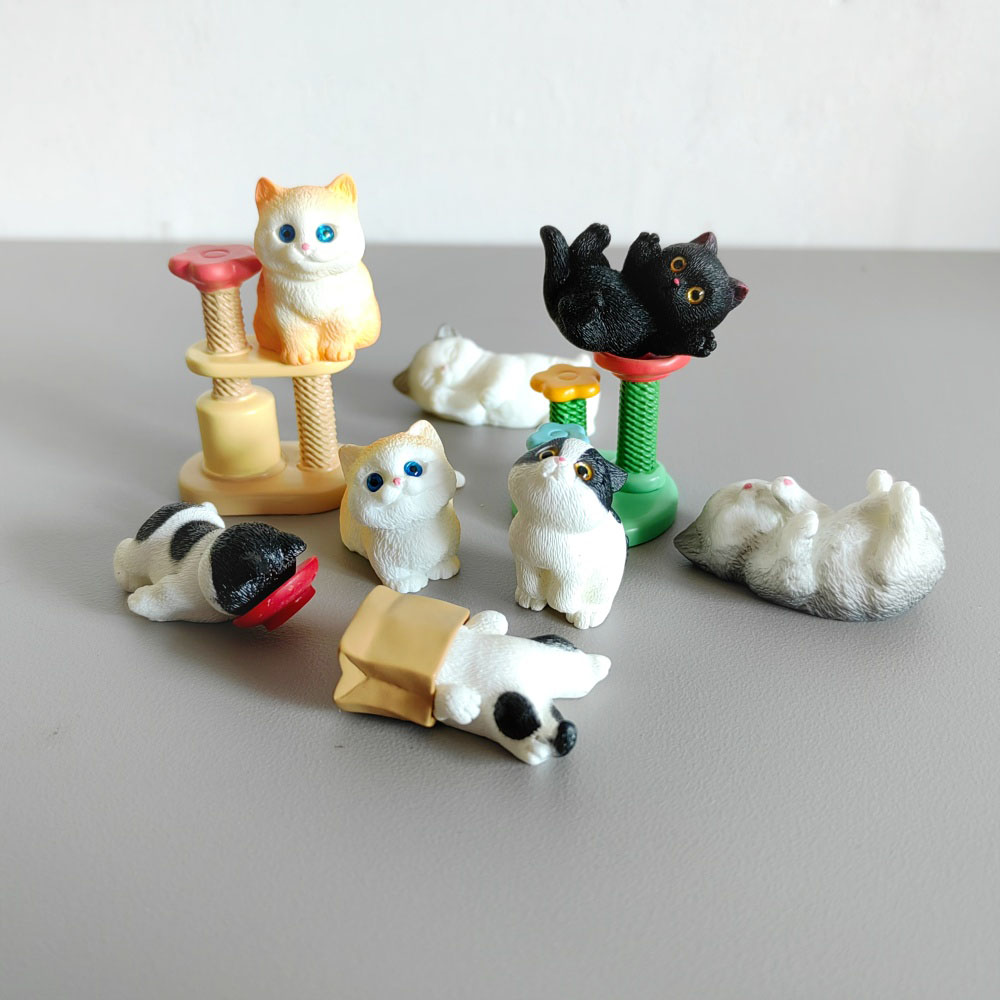 4pc Cute Cat Small Animal Mode - Bonsai Garden Miniature 评论和价格