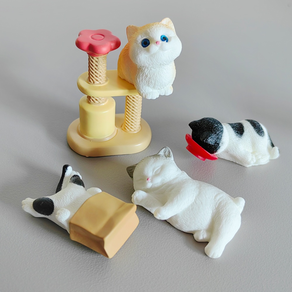 4pc Cute Cat Small Animal Mode - Bonsai Garden Miniature 评论和价格