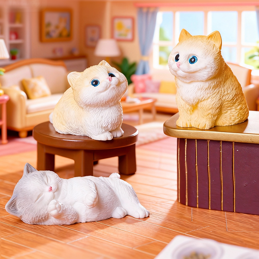 4pc Cute Cat Small Animal Mode - Bonsai Garden Miniature 评论和价格