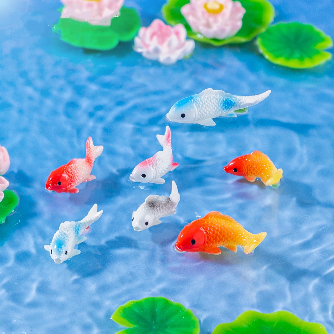 10PCS Mini Koi Fish Resin Gold - Bonsai Gardenia 评论和价格