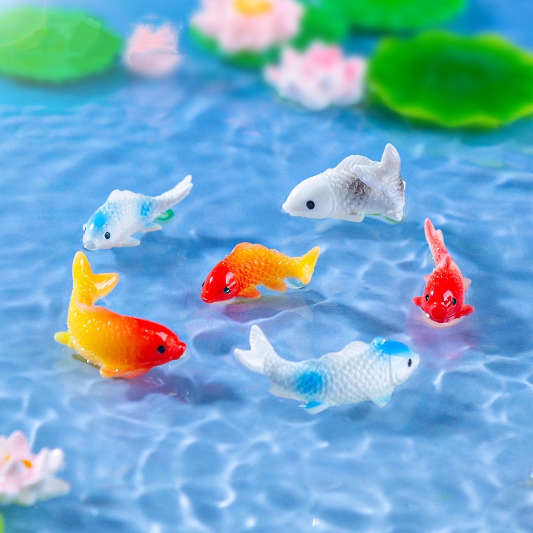 10PCS Mini Koi Fish Resin Gold - Bonsai Gardenia 评论和价格