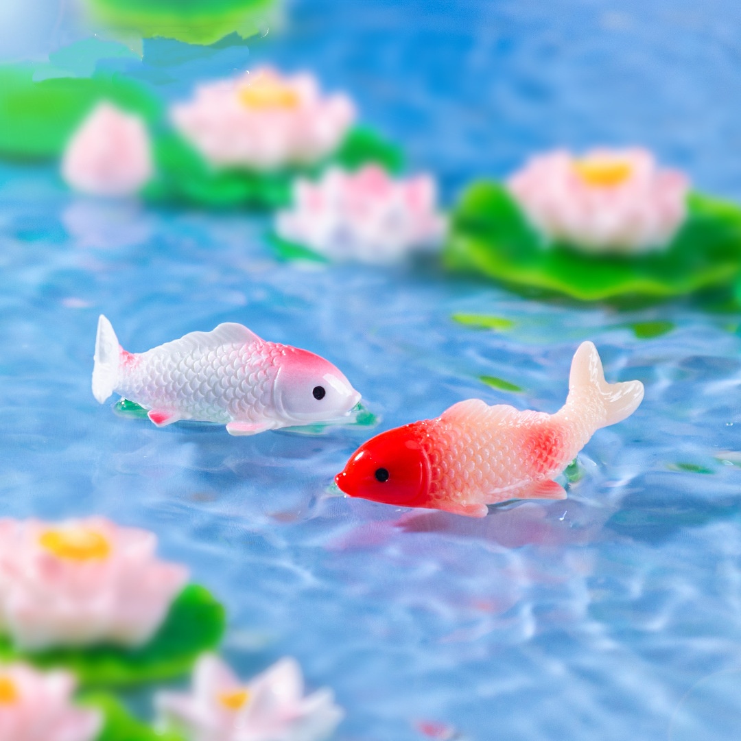 10PCS Mini Koi Fish Resin Gold - Bonsai Gardenia 评论和价格