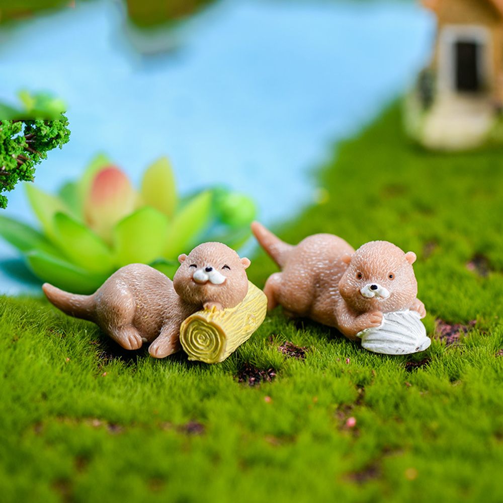Otters Figurine Mini Home Deco - Bonsai Garden Gift 评论和价格