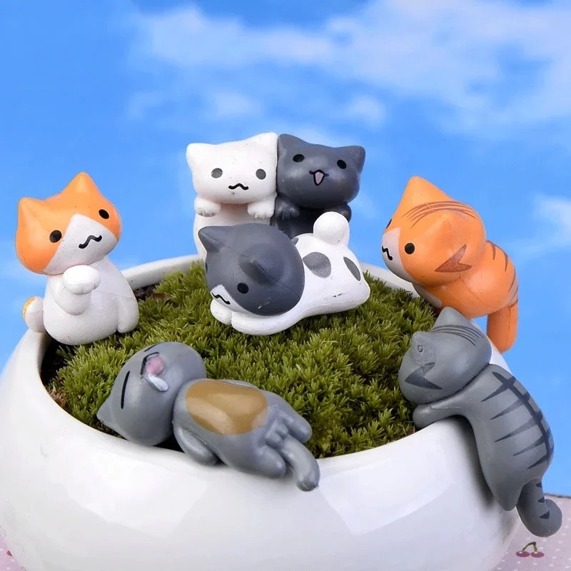 6 Pcs/Set Cartoon Lucky Cat  H - Bonsai Garden Miniature 评论和价格