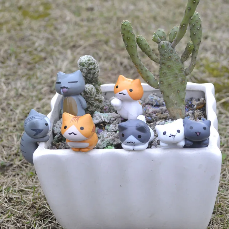 6 Pcs/Set Cartoon Lucky Cat  H - Bonsai Garden Miniature 评论和价格