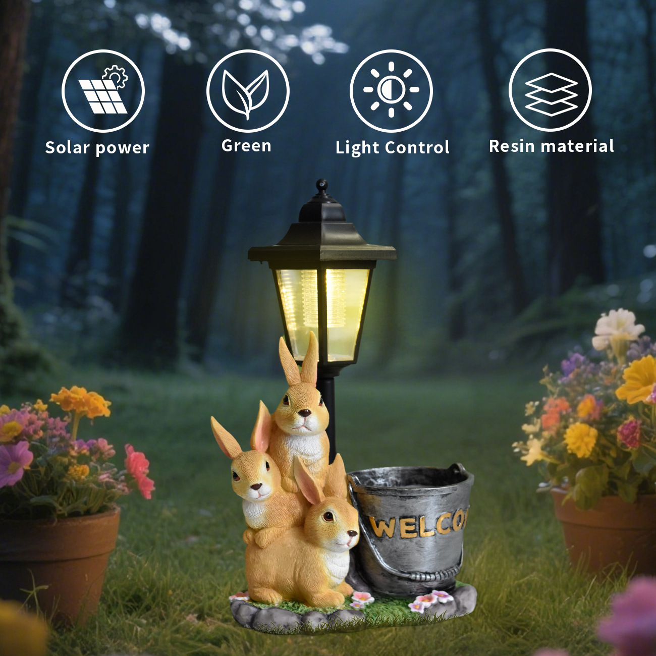New rabbit solar garden light  - Bonsai Gardenia 评论和价格