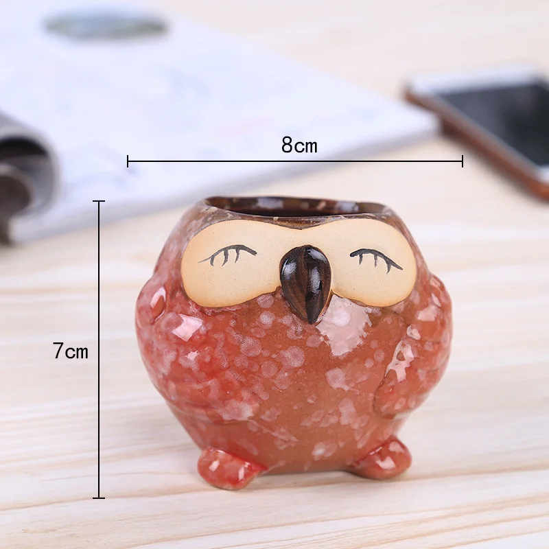 Mini Ceramic Owl Succulent Pla - Bonsai Garden Gift 评论和价格